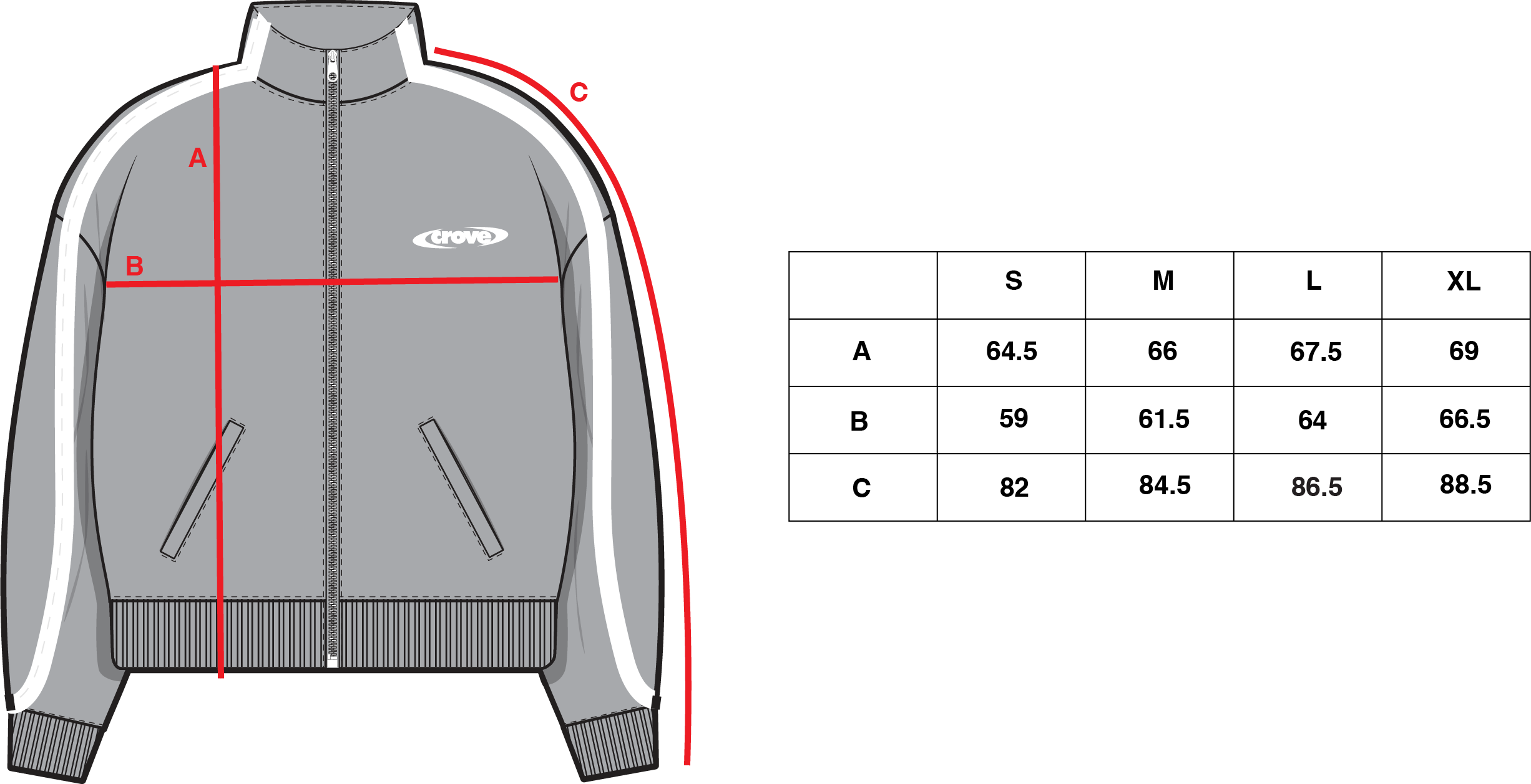 RAVEN ZIP SIZE CHART